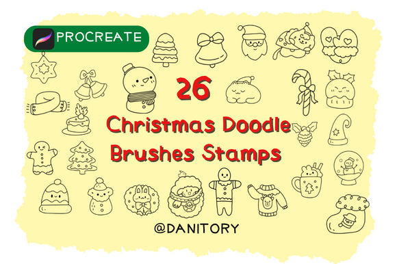 26 Christmas Brushes Stamps Procreate: Festive Digital Design