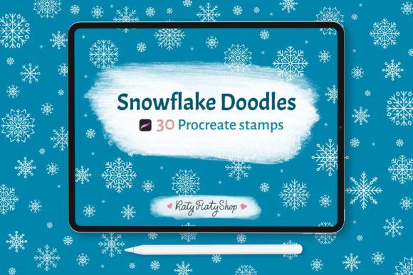 30 Snowflakes Procreate Stamps: A Designer’s Winter Toolkit