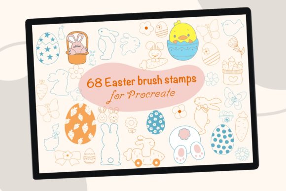 68 Easter Procreate Brush Stamps for Gnome Designs