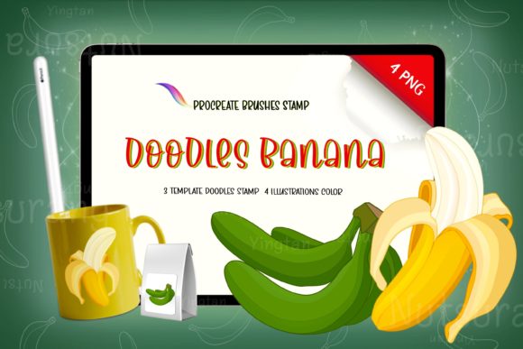 Banana Doodles Brush Stamp Procreate: A Playful Design Asset