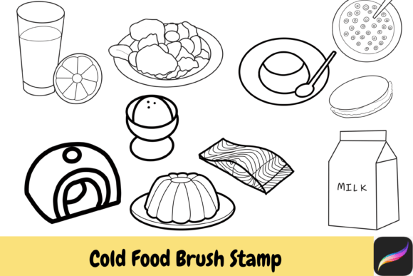 Bring Your Menu to Life with Cold Food Procreate Brush Stamps IPAD