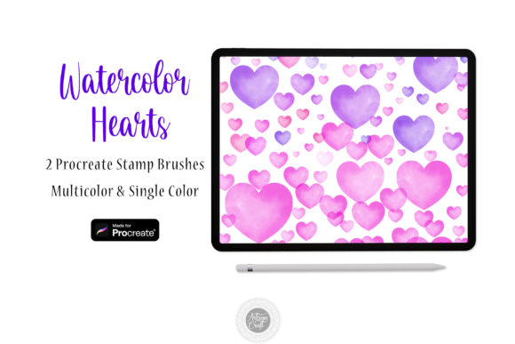 Elevate Your Art with Procreate Watercolor Heart Brushes