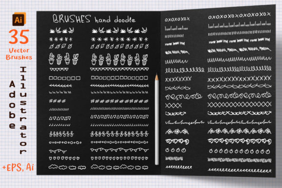 Elevate Your Projects with Hand Drawn Doodle Brushes for Ai
