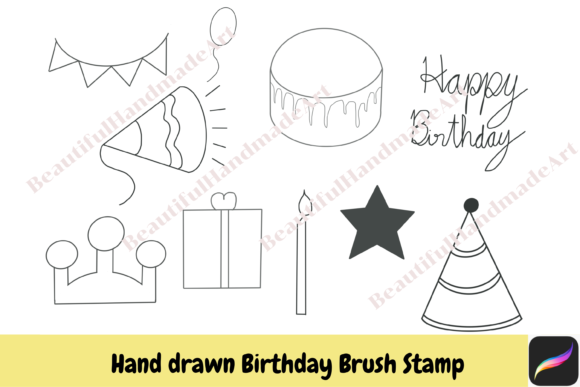 Instant Festive Magic with Birthday Procreate Brush Stamps