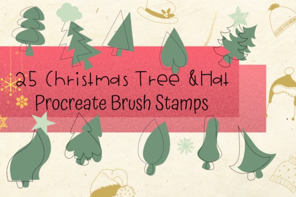 Procreate Brush Stamp Christmas Tree&Hat: Festive Design Made Easy
