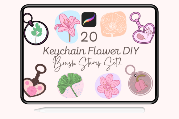 Unlock Creative Flair with the 20 Keychain Flower DIY Brush Stamp Set 2