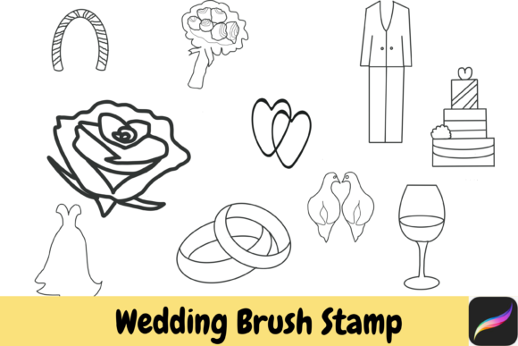 Wedding Procreate Brush Stamps Ipad: Handmade Elegance